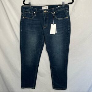 NWT Dear John Aiden Slim Girlfriend Straight Leg Jeans Sz 30 Denim $105 Dark Was